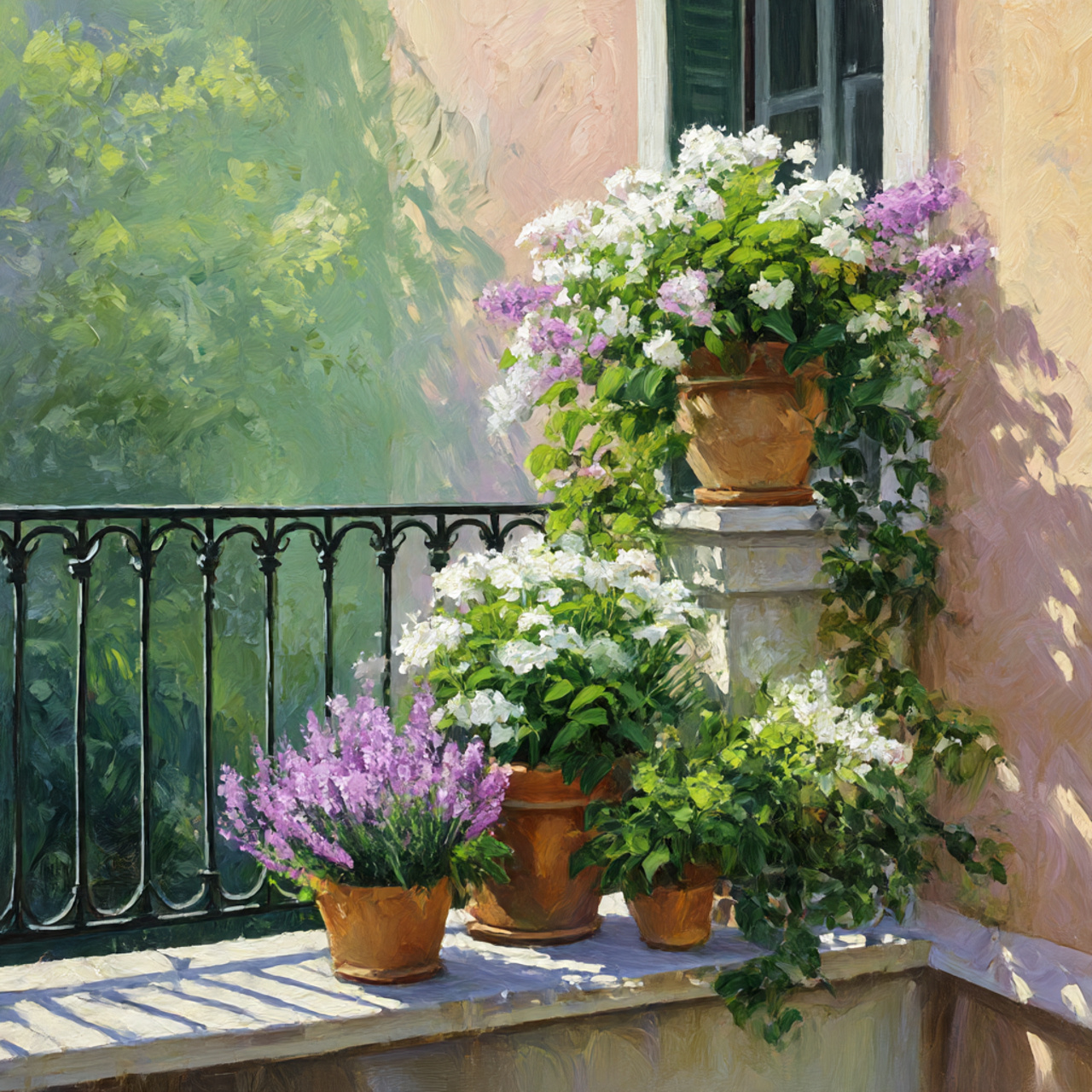 Balcony Garden with Aromatic Plants