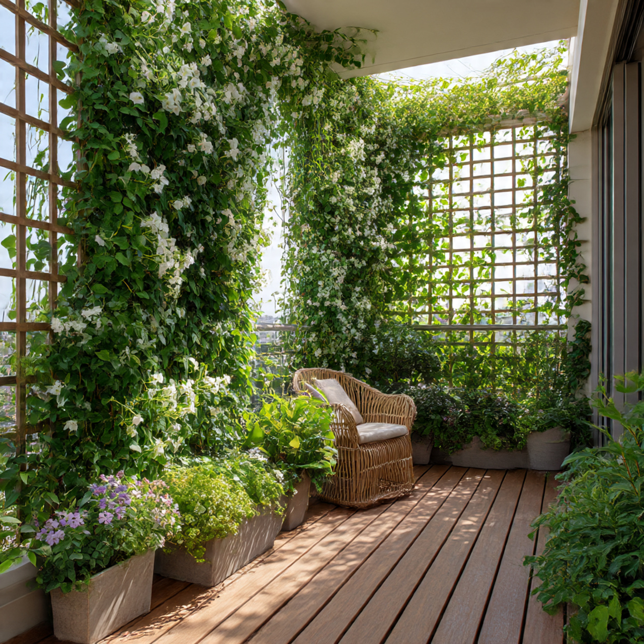 Balcony Garden with Climbing Plants