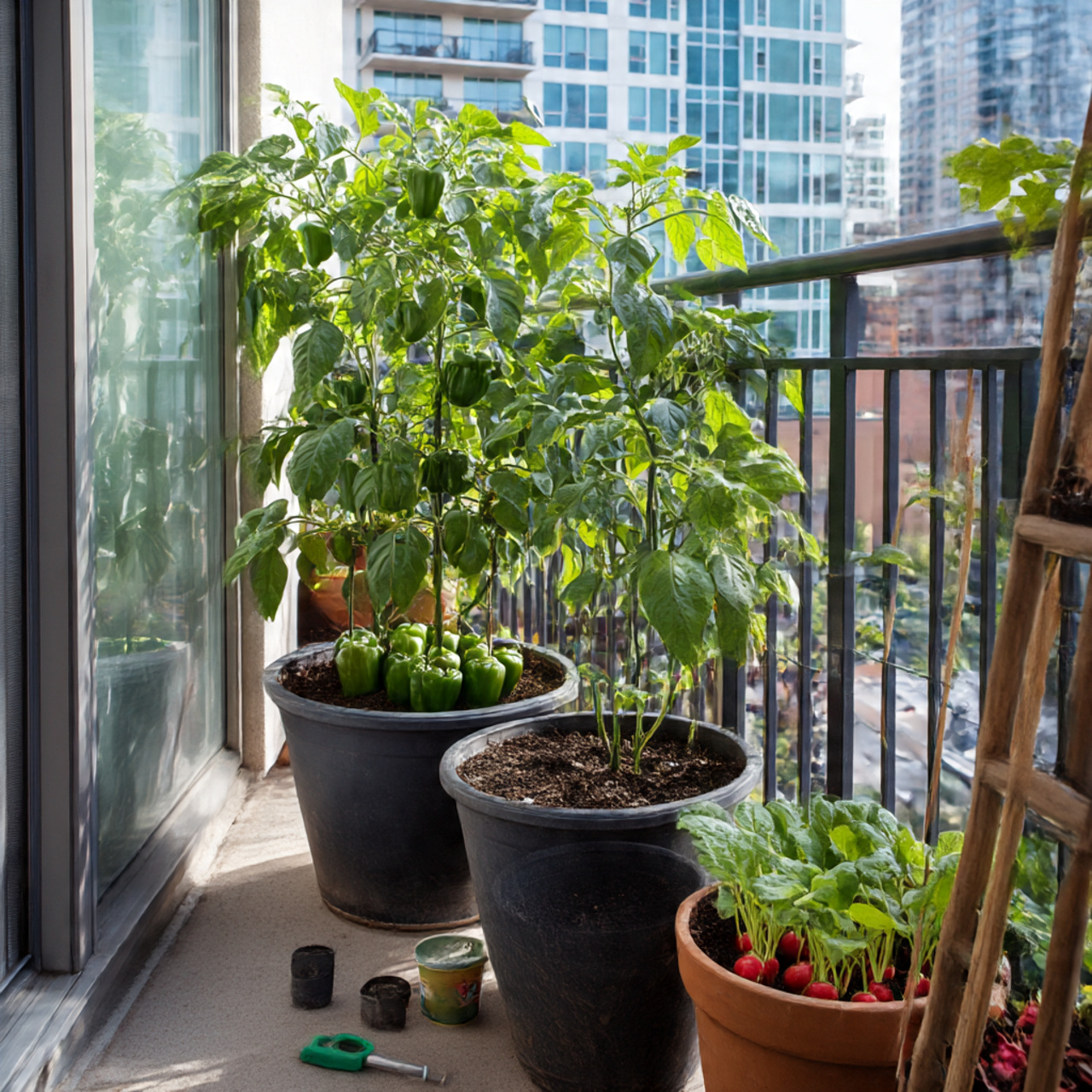 Balcony Garden with Container Vegetables