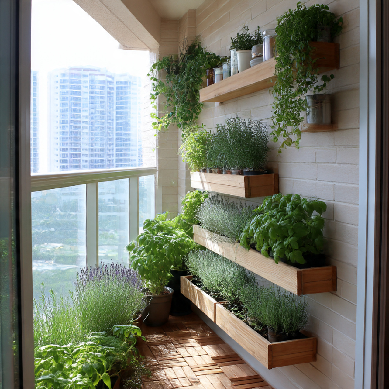 Balcony Garden with Herbs