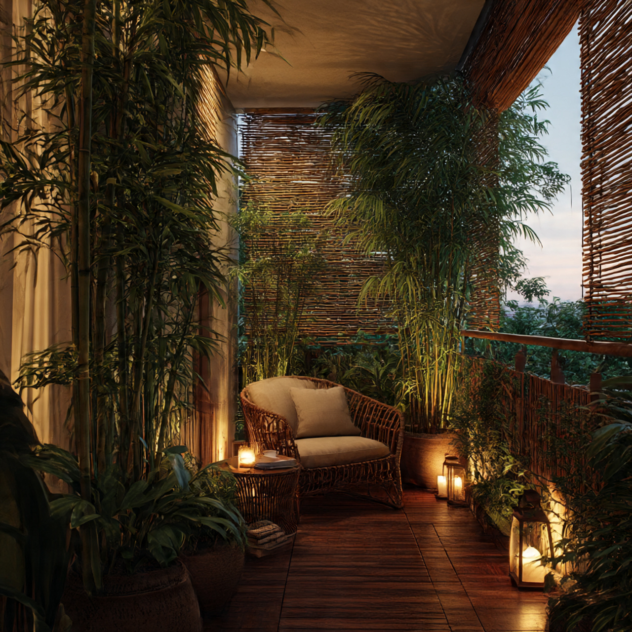 Balcony Garden with Privacy Screen