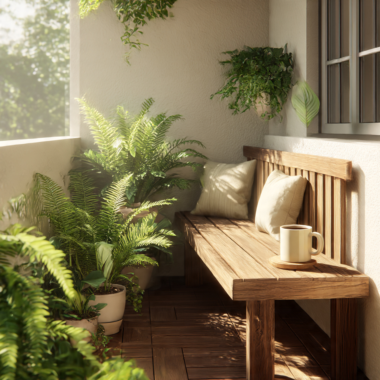 Balcony Garden with Seating Area