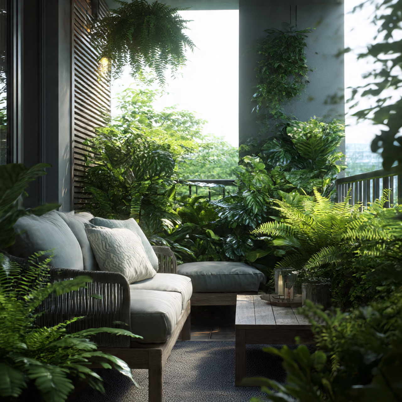 Balcony Garden with Shade Plants