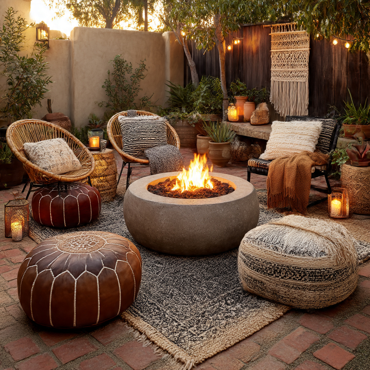 Boho Patio Fire Pit Corner