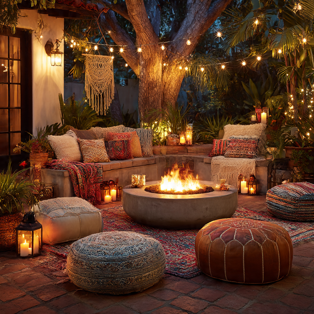 Boho Patio for Night Gatherings