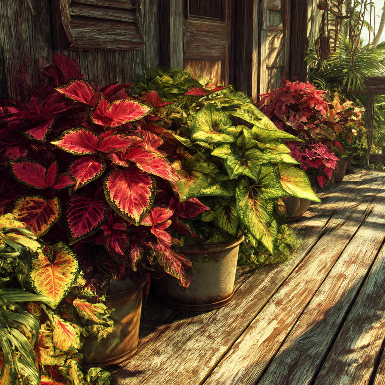 Container Plants with Colorful Foliage