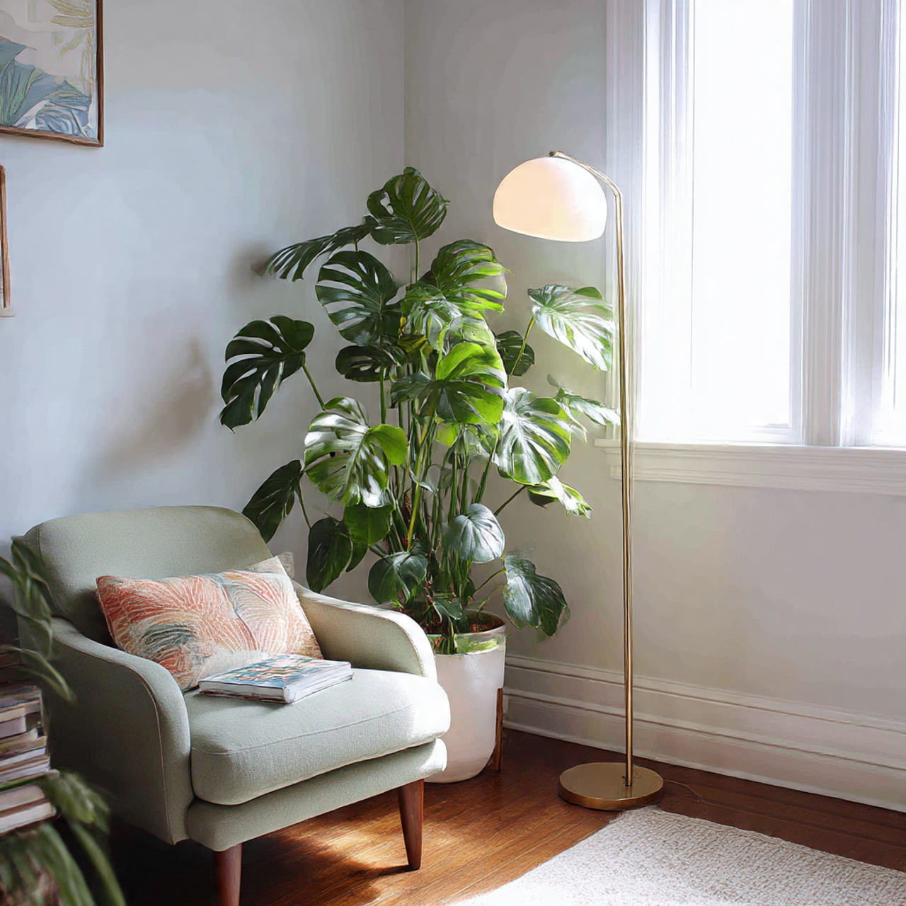 Corner Greenery with Monstera Plant