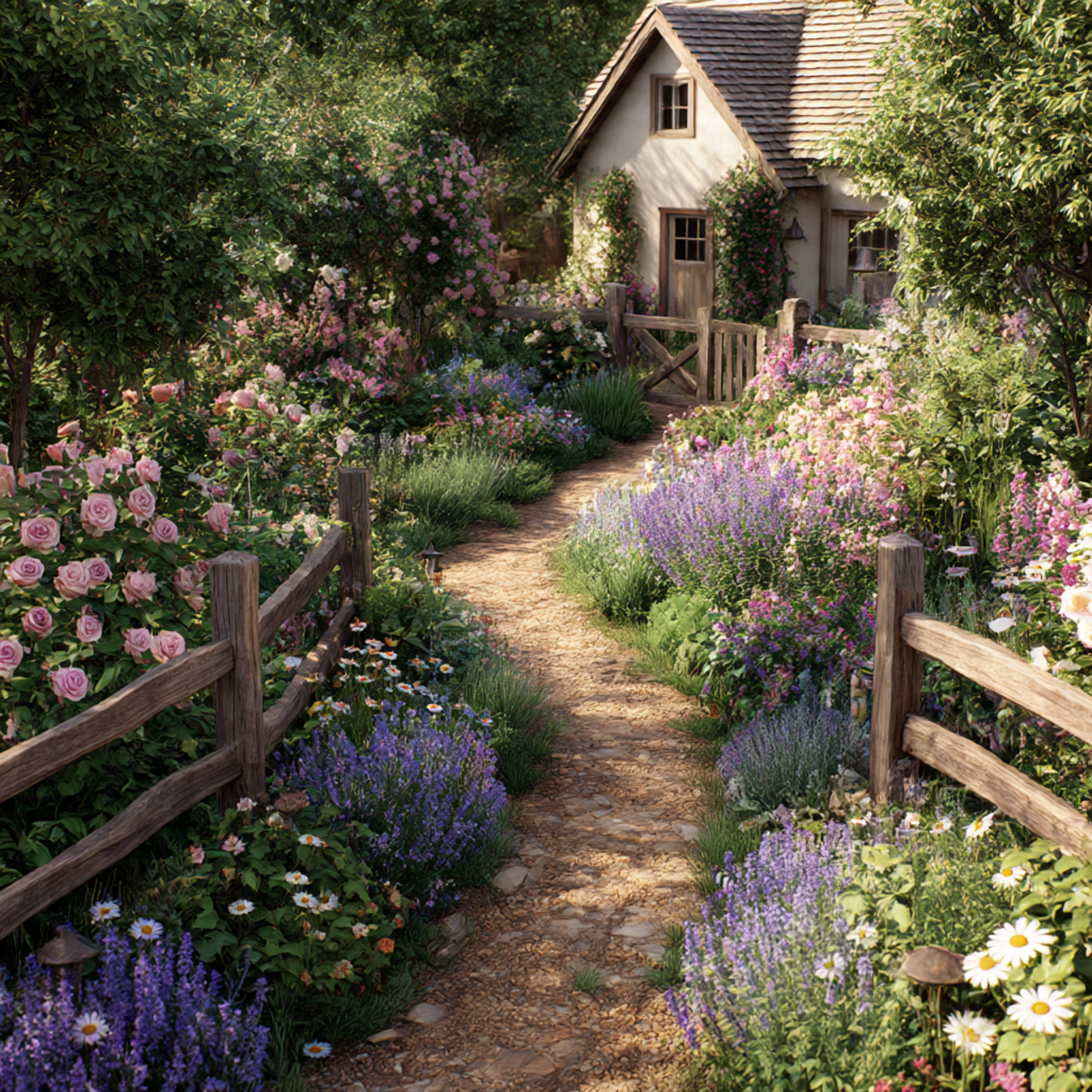Cottage-Style Flower Garden Design