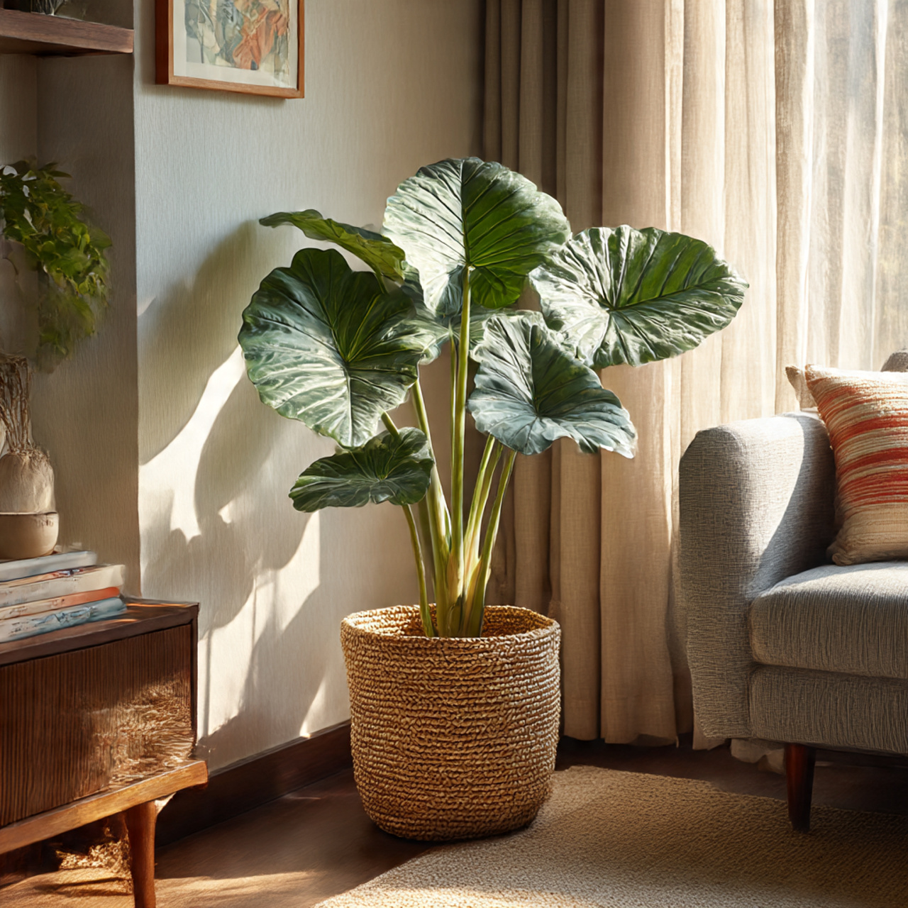 Decorating Corners with Alocasia Plant