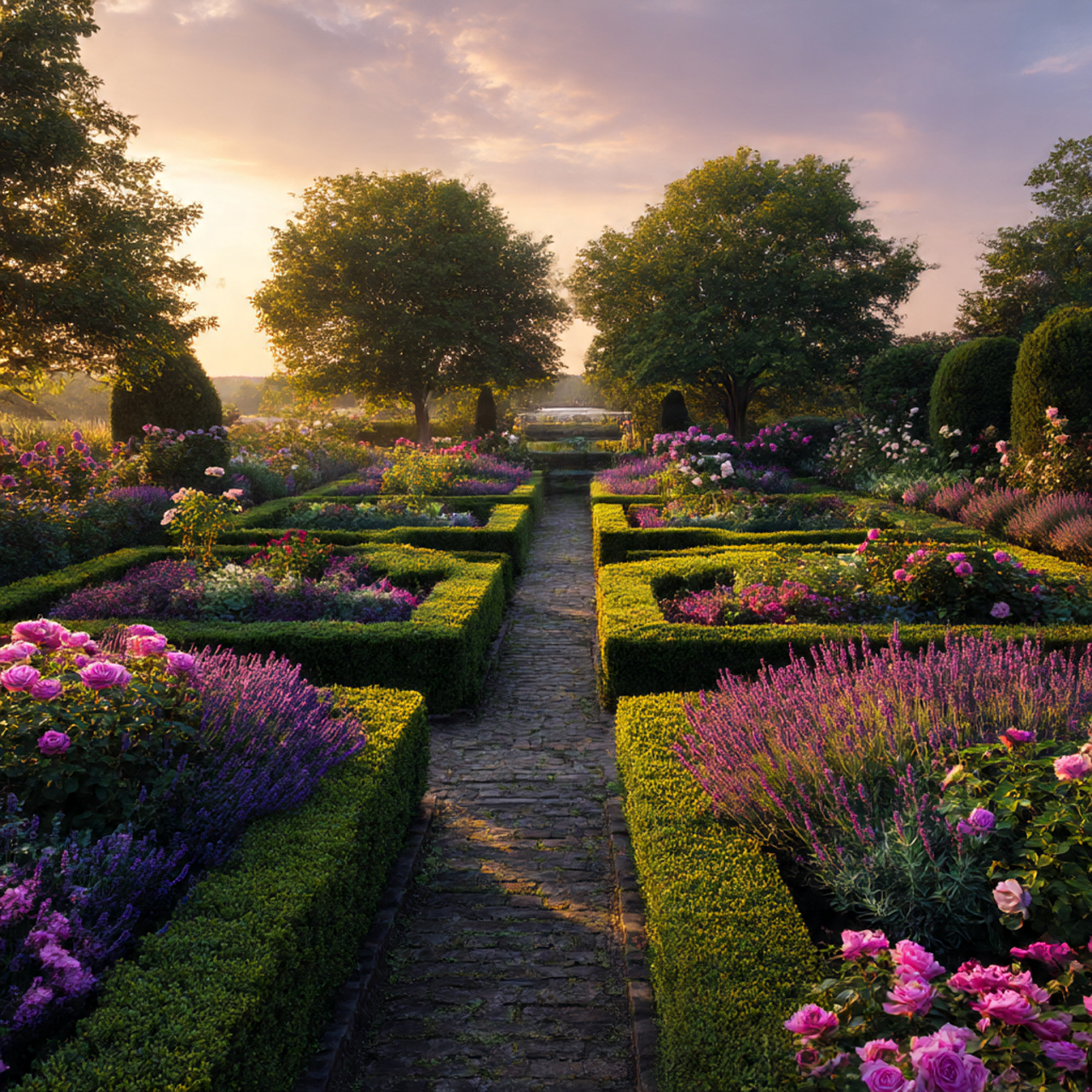 Formal Symmetrical Flower Garden Design