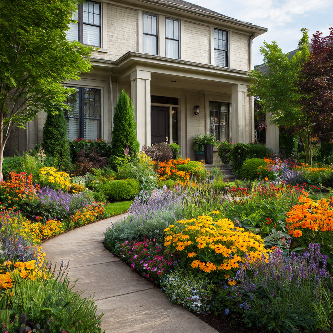Front Yard Flower Garden Design