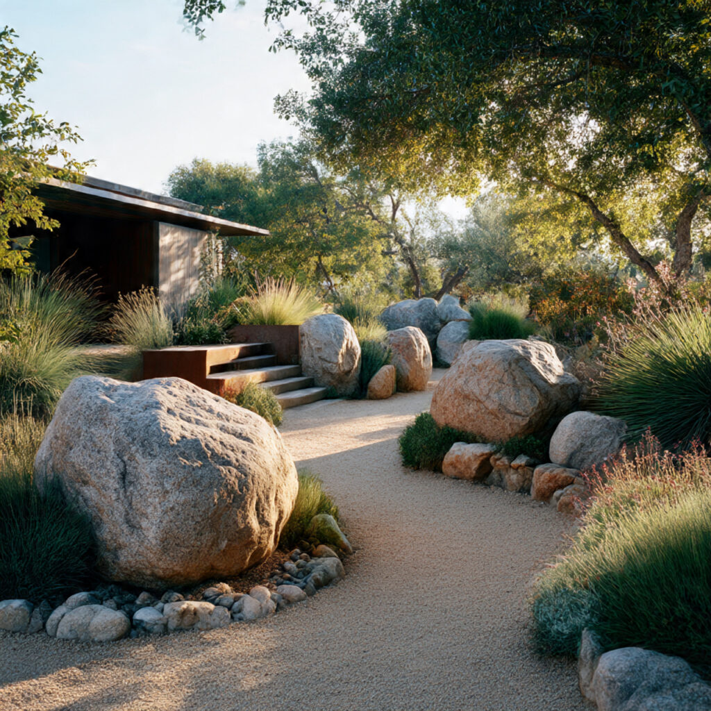 30 Creative Garden Edging Ideas to Upgrade Any Garden 15 Garden Edging Ideas with Gravel and Boulders Combination