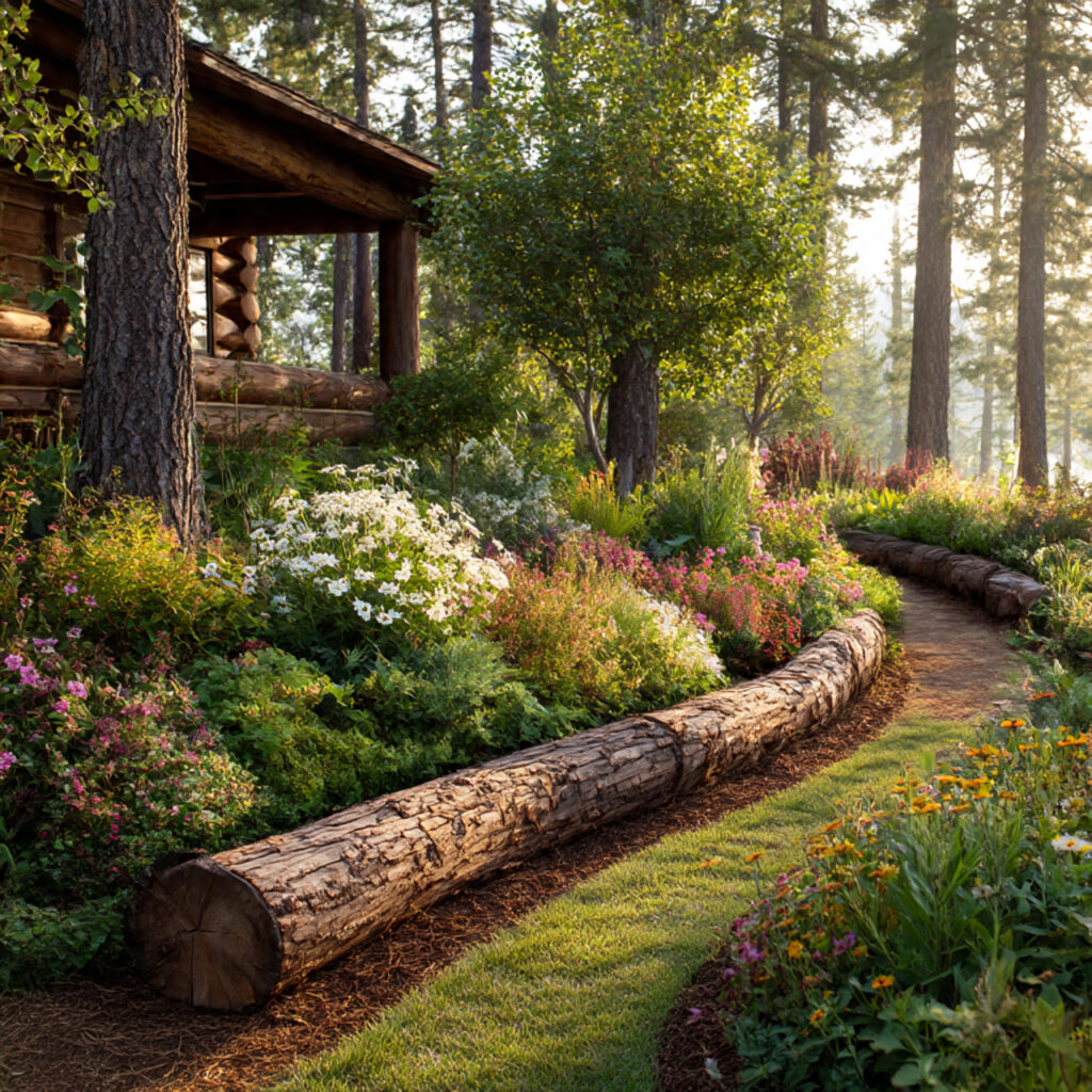 30 Creative Garden Edging Ideas to Upgrade Any Garden 8 Garden Edging Ideas with Log Rolls