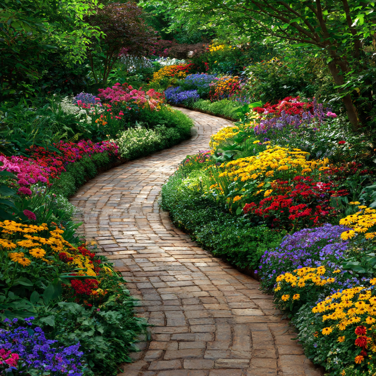 Garden Pathways with Flowers