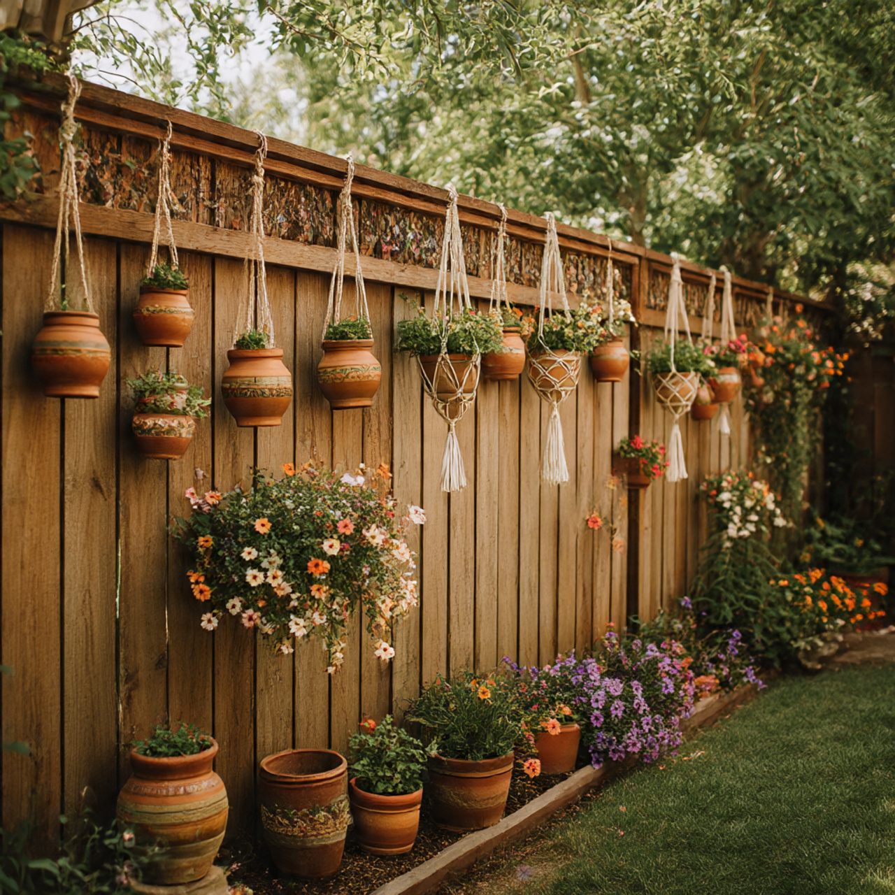 Hanging Planter Fence Decor