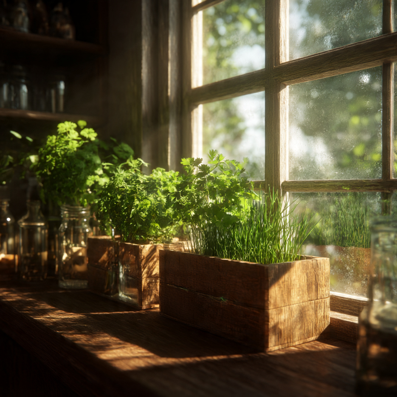 Indoor Herb Windowsill Boxes
