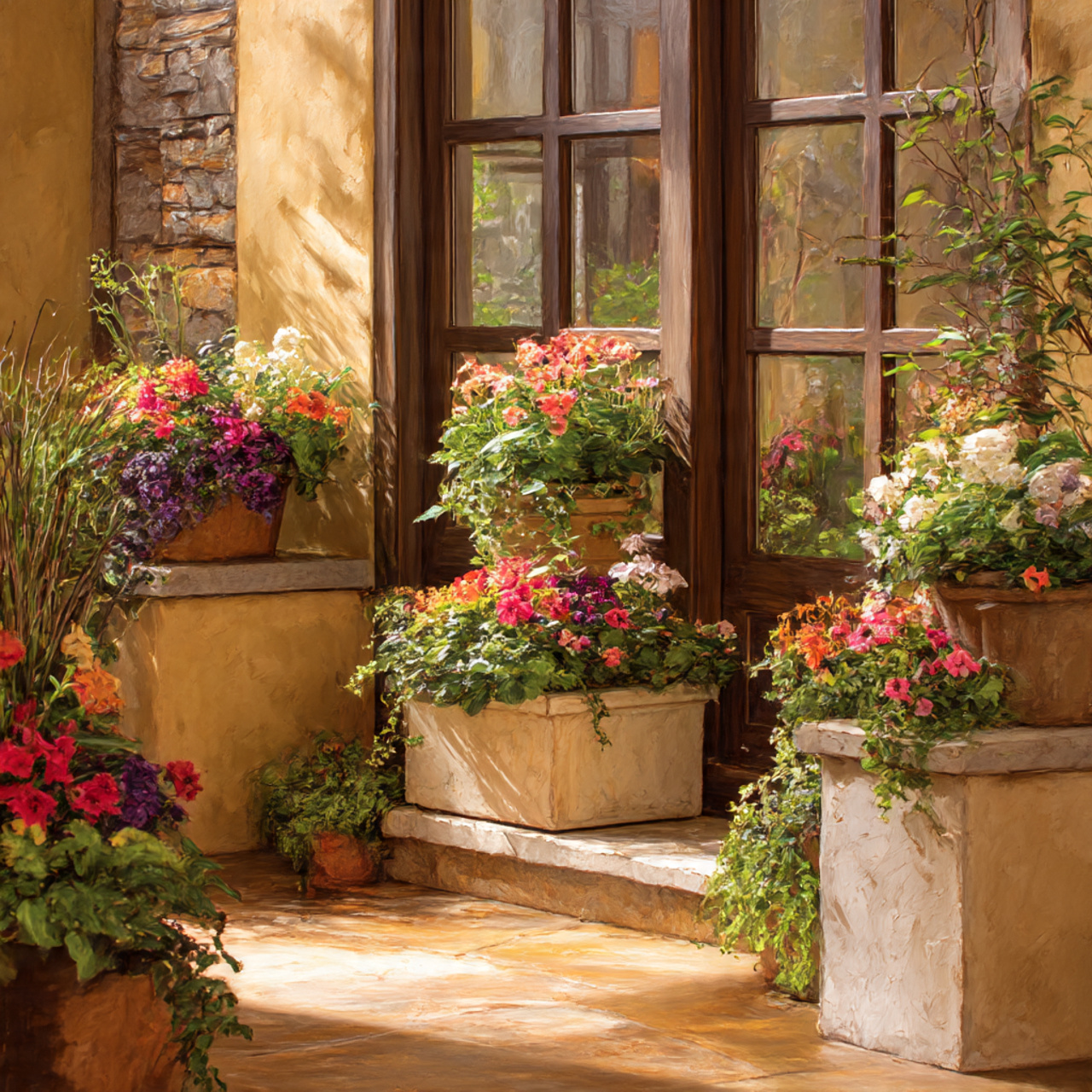 Indoor-Outdoor Flow with Flower Containers