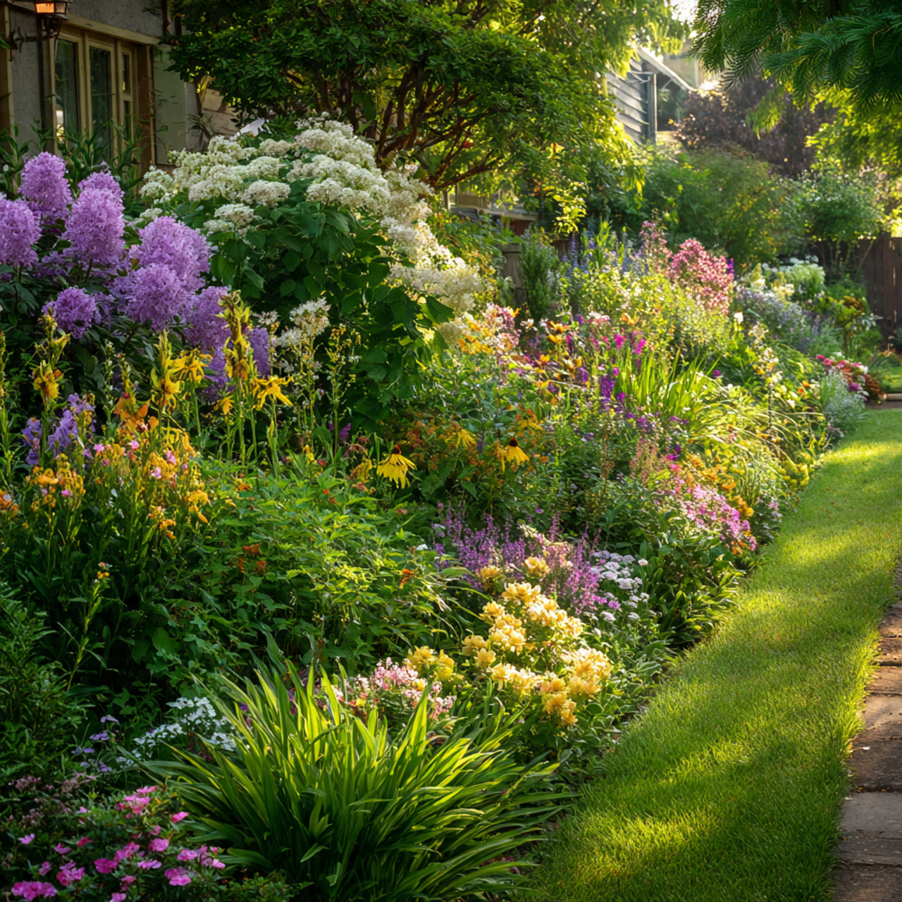 25 Flower Bed Ideas You’ll Love: Easy, Stylish & Perfect for Any Yard 1 Layered Border Flower Beds