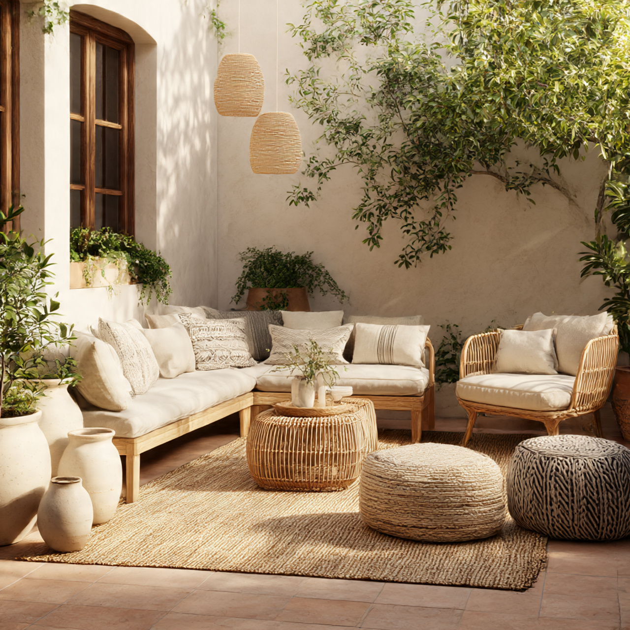 Layered Textures in a Boho Patio