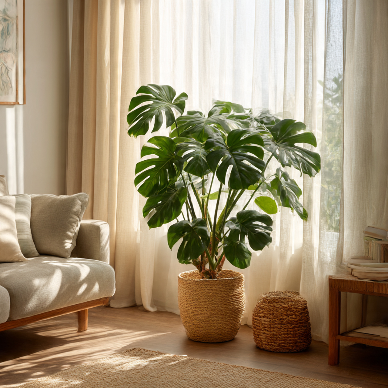 Monstera Plant as a Living Room Statement Piece