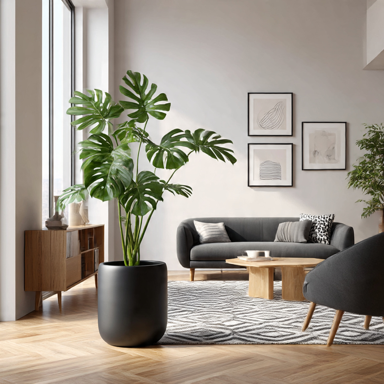 Monstera Plant with Modern Decor