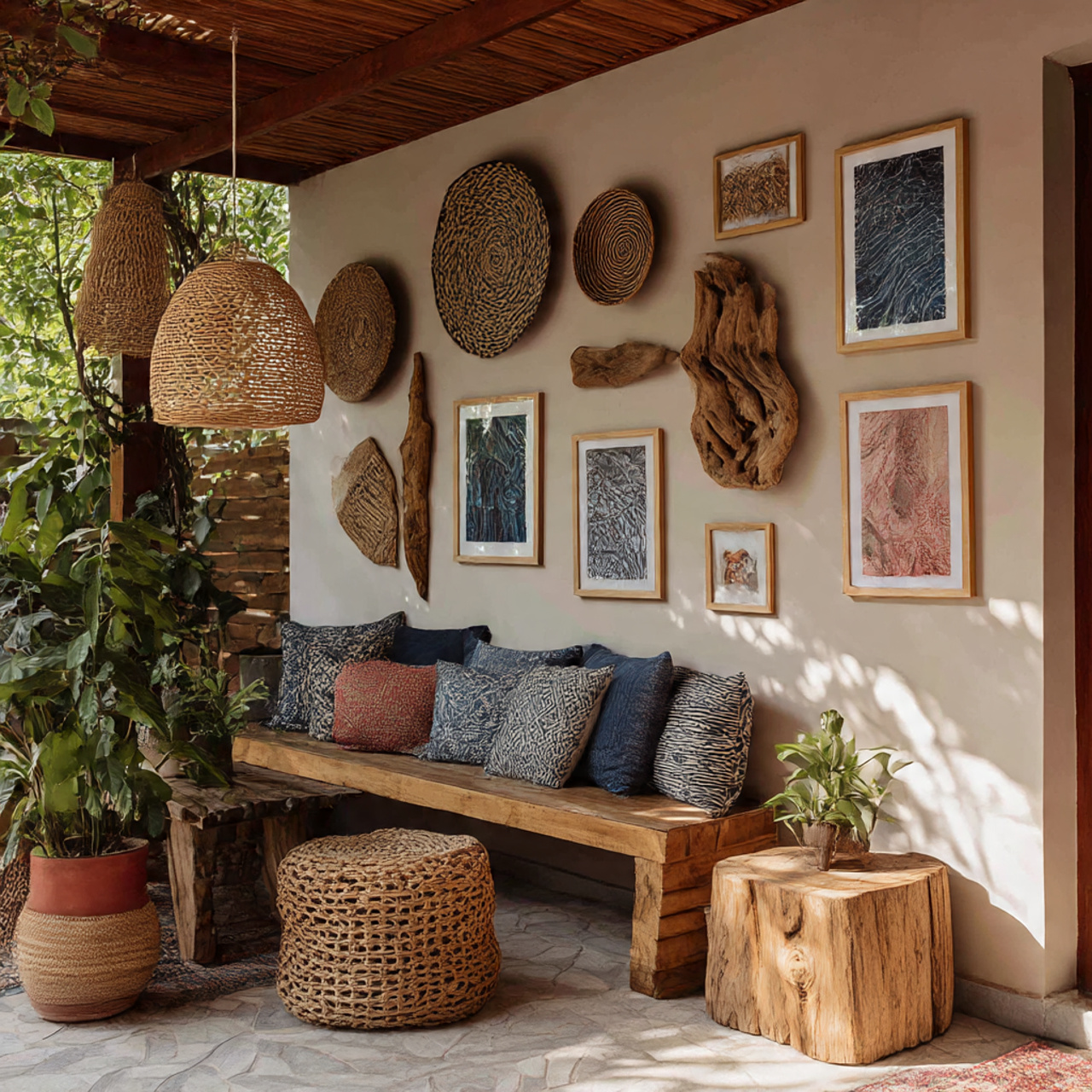 Outdoor Art for Boho Patio Walls
