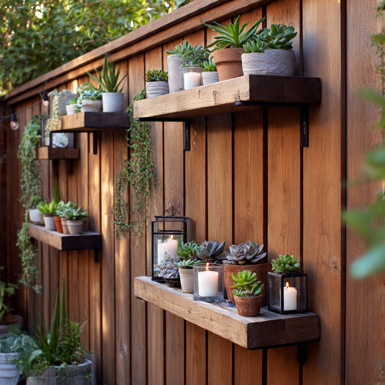 Outdoor Shelf Fence Decor