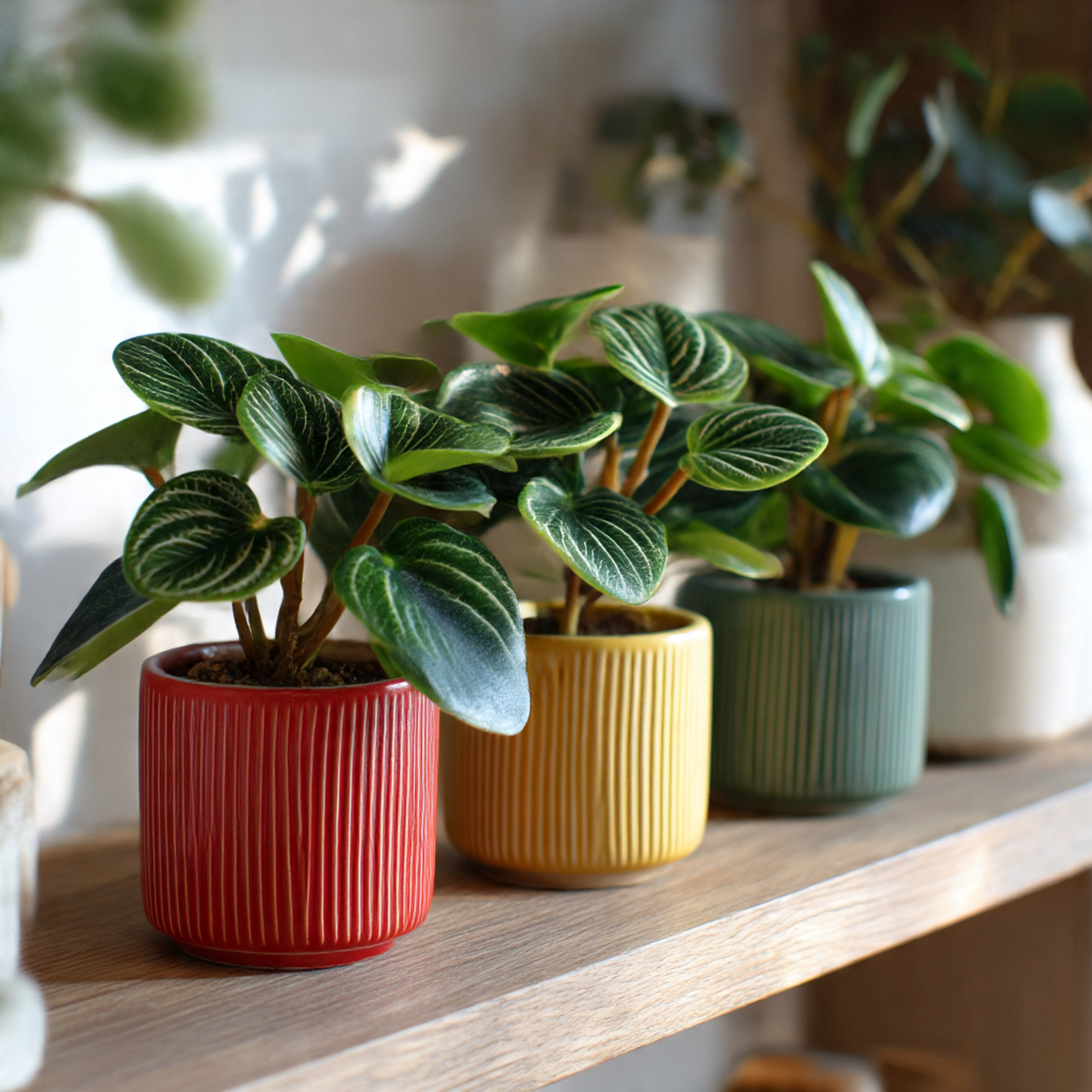 Peperomia Plant in Small Decorative Pots