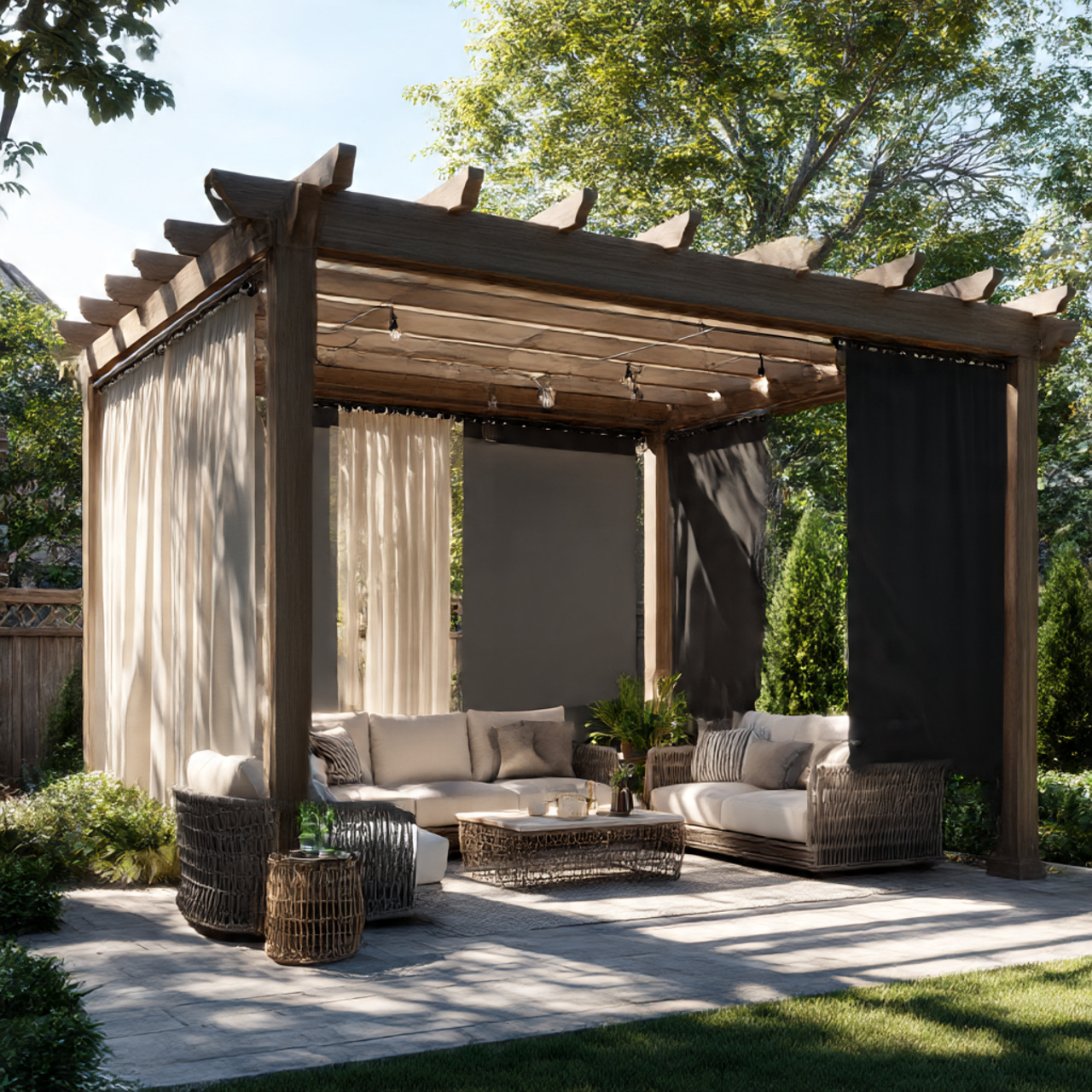 Pergola Curtains With Outdoor Shades