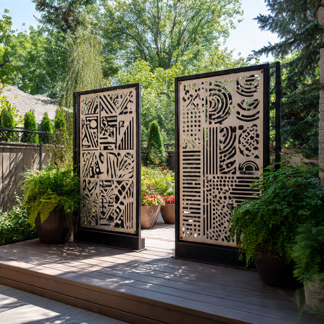 Privacy Screens With Outdoor Art