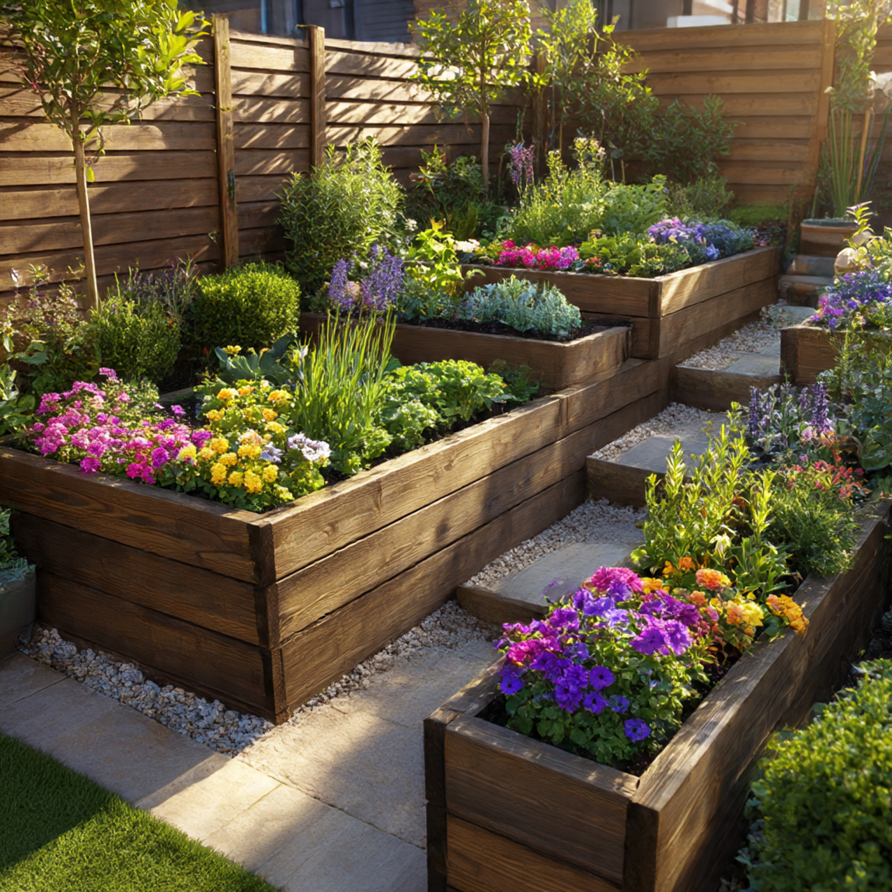 Raised Bed Flower Gardens