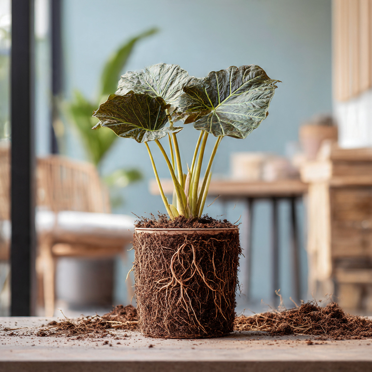 Repotting Alocasia Plant for Continuous Growth
