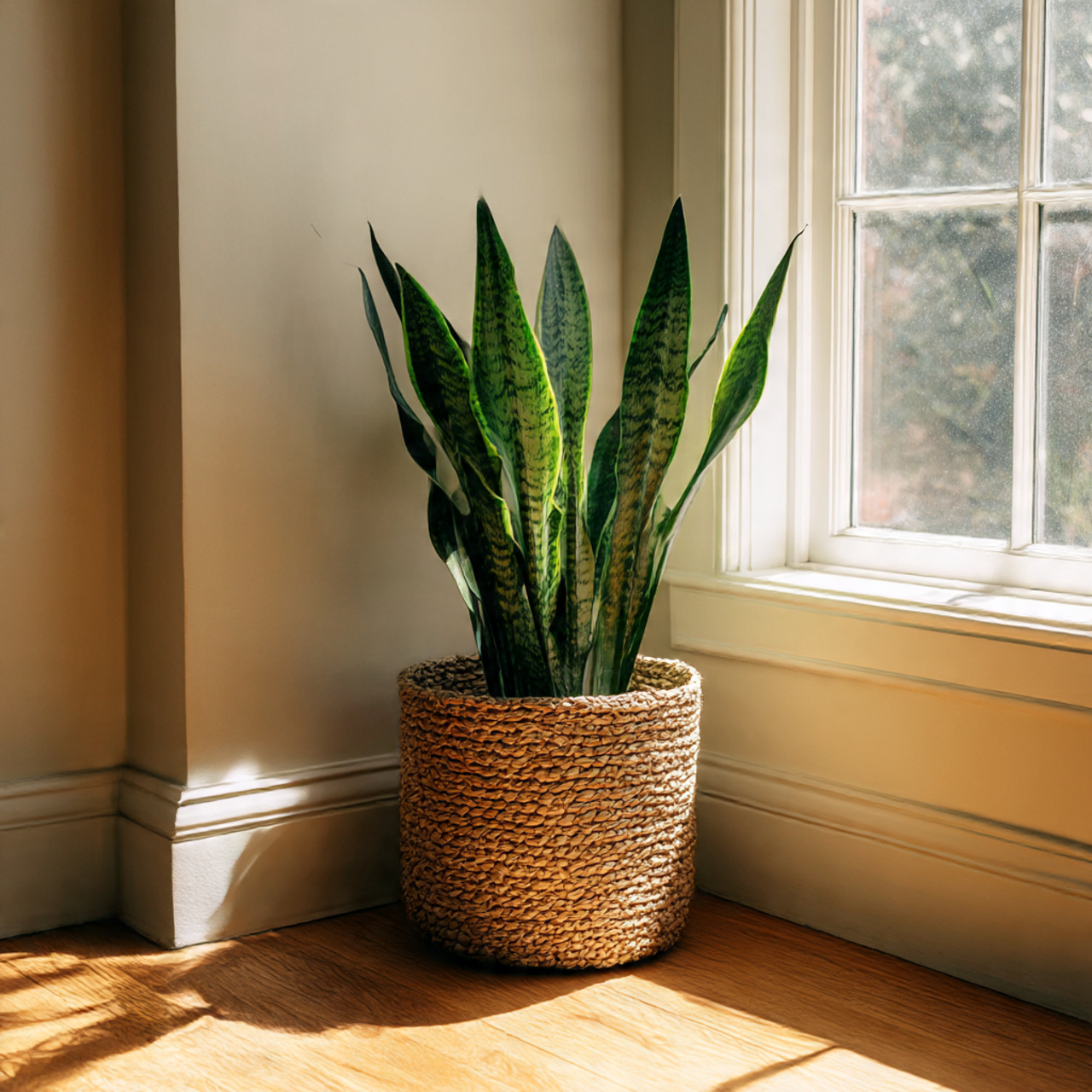 Snake Plant in Woven Baskets