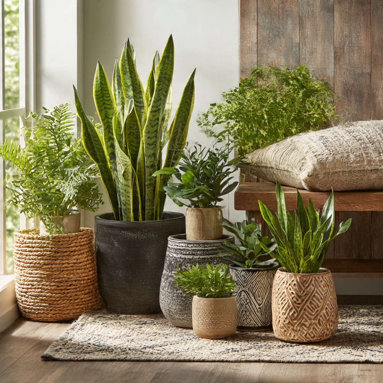 Snake Plant with Other Indoor Plants