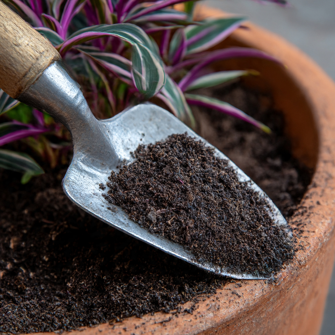 Soil Refreshing in Tradescantia Nanouk Care