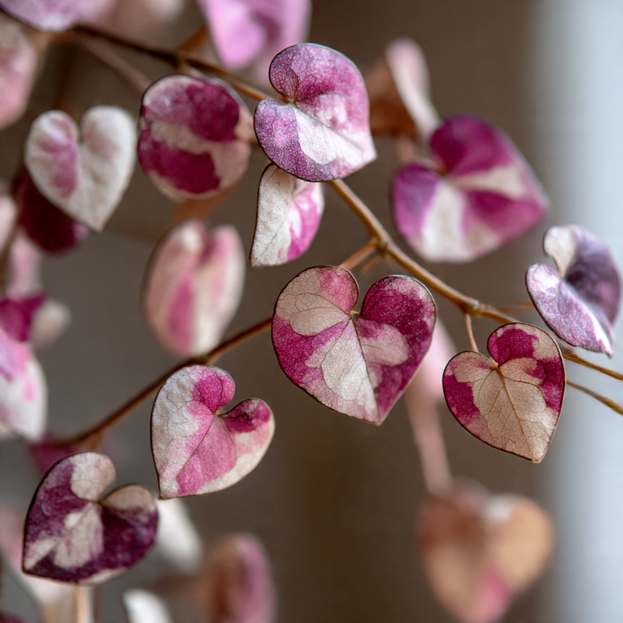 String of Hearts Variegated Type Display