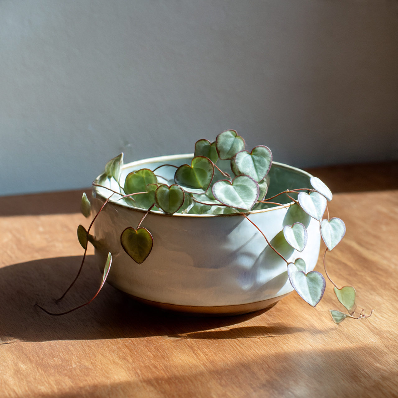 String of Hearts in Ceramic Bowls