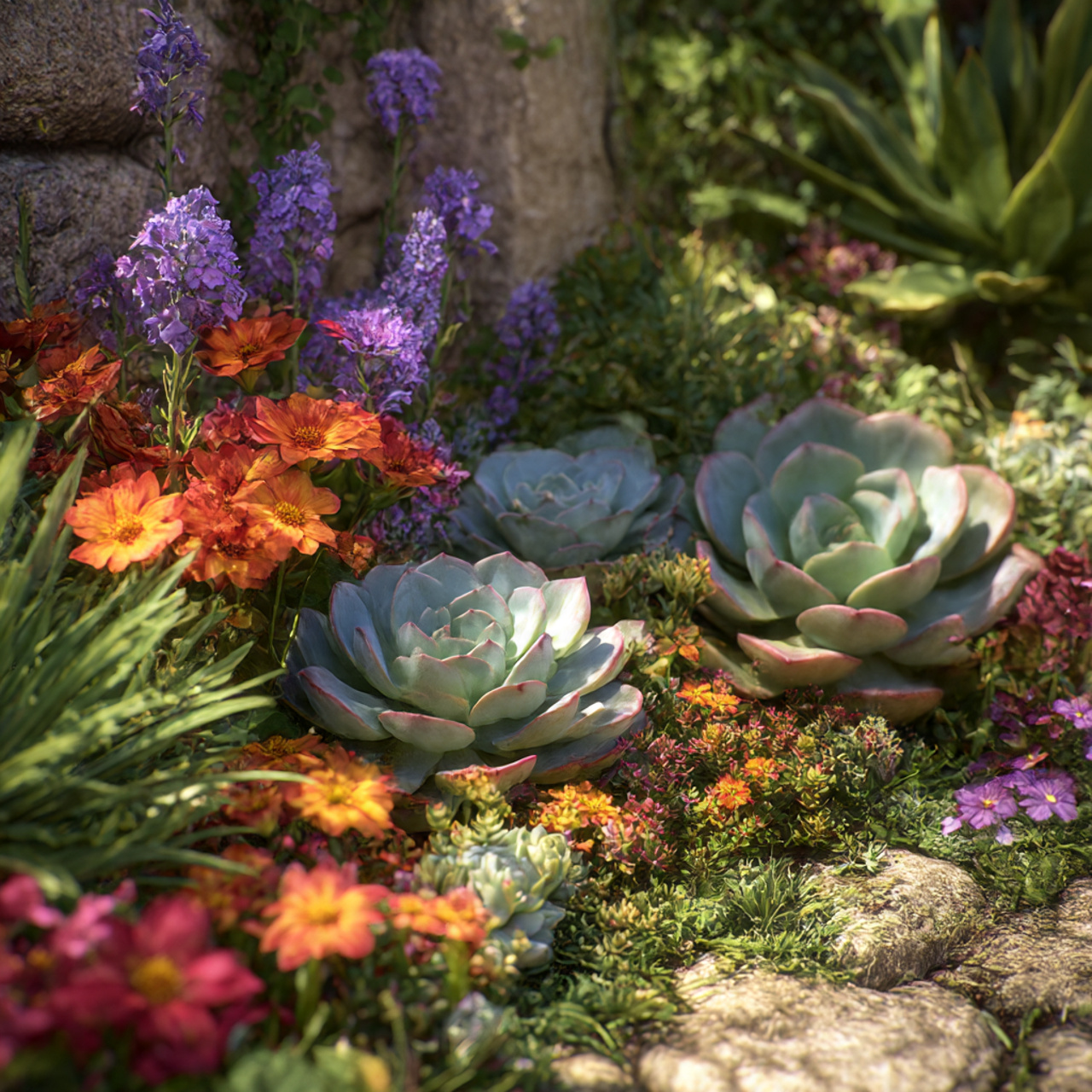 Succulent and Flower Combinations