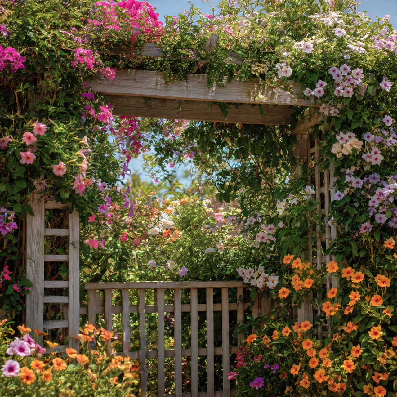 Trellises With Climbing Plants