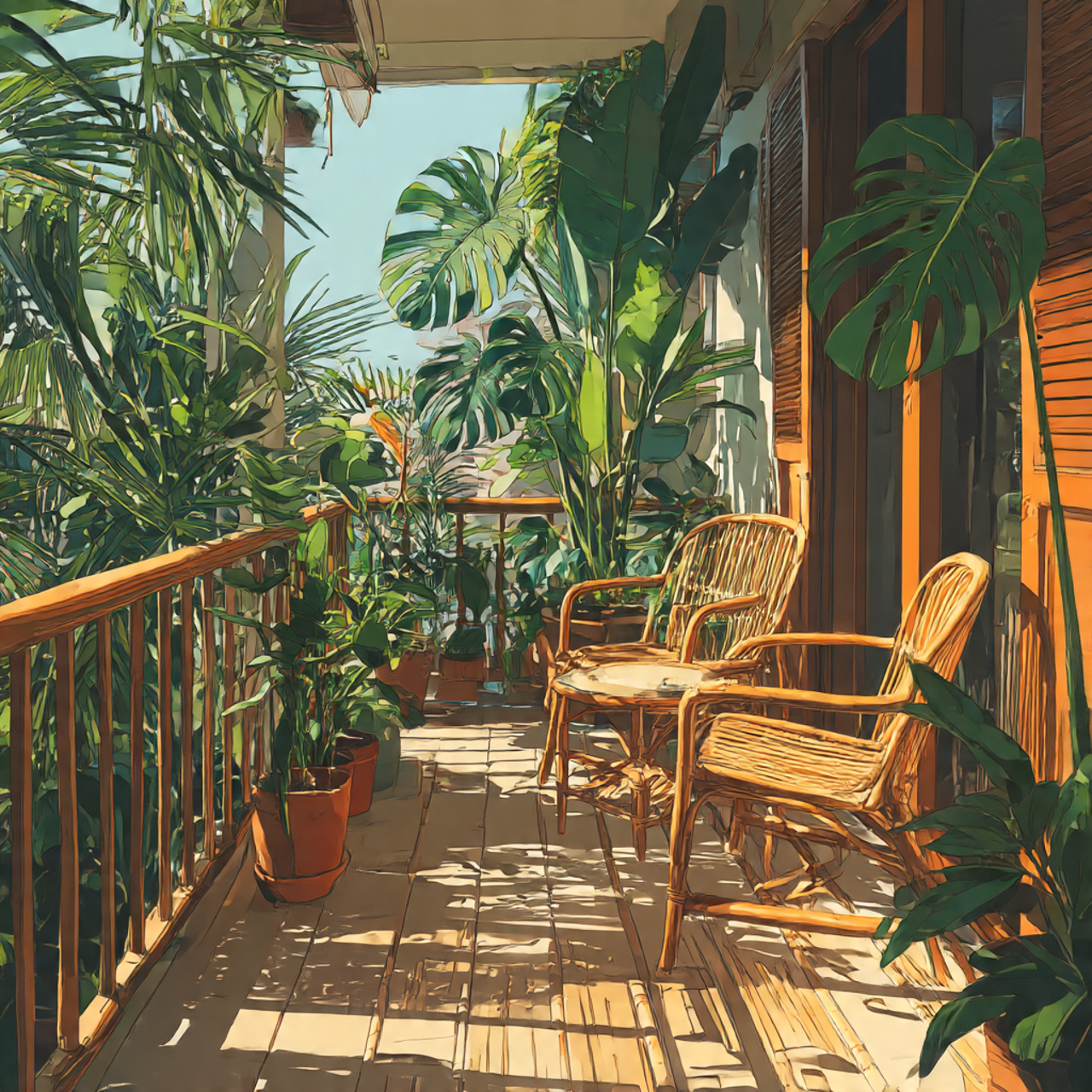 Tropical Balcony Garden