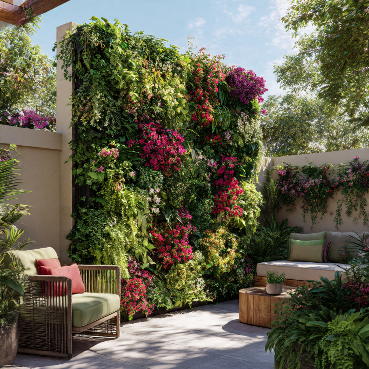 Vertical Gardens as a Backyard Privacy Idea From Neighbors