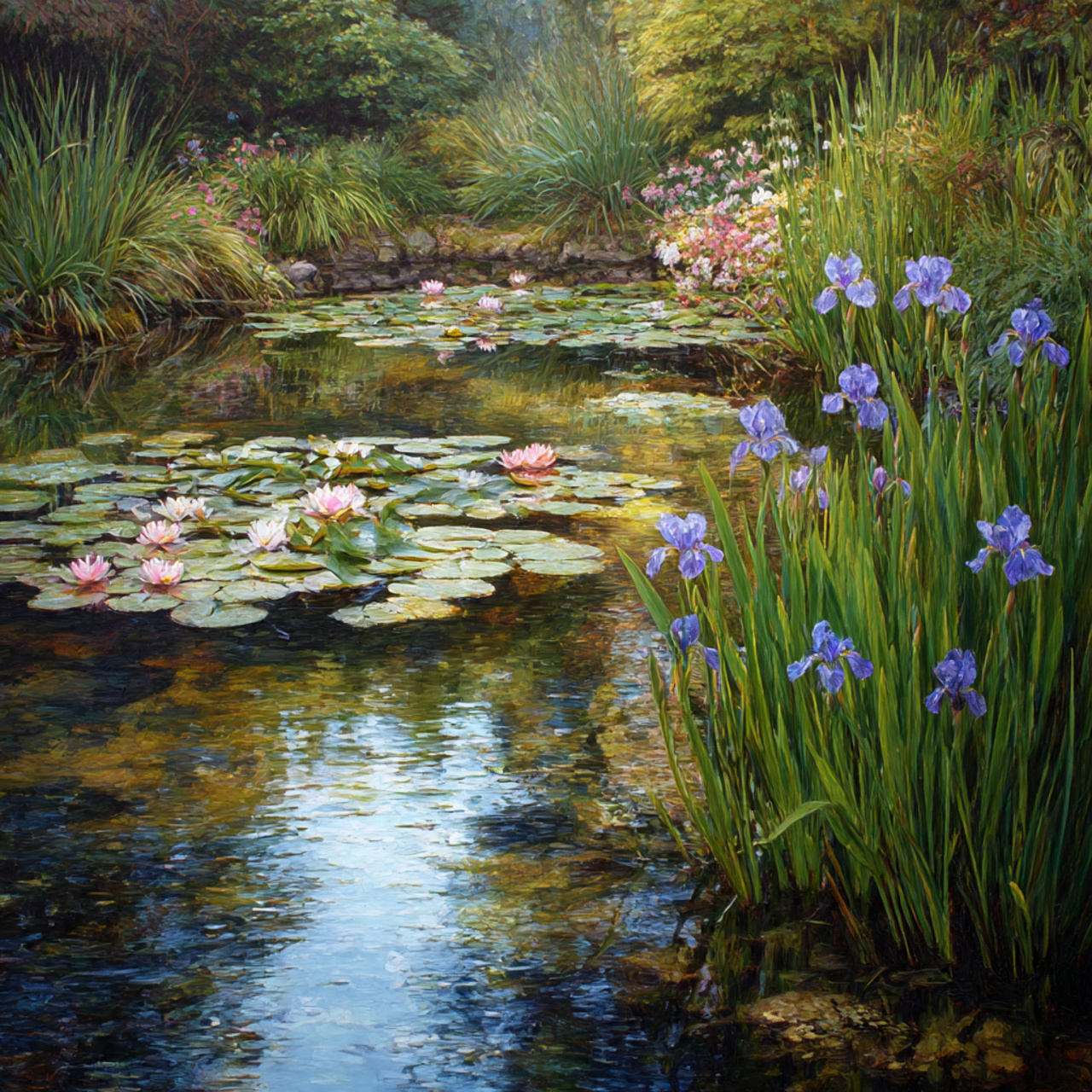 Water-Feature Flower Garden Ideas