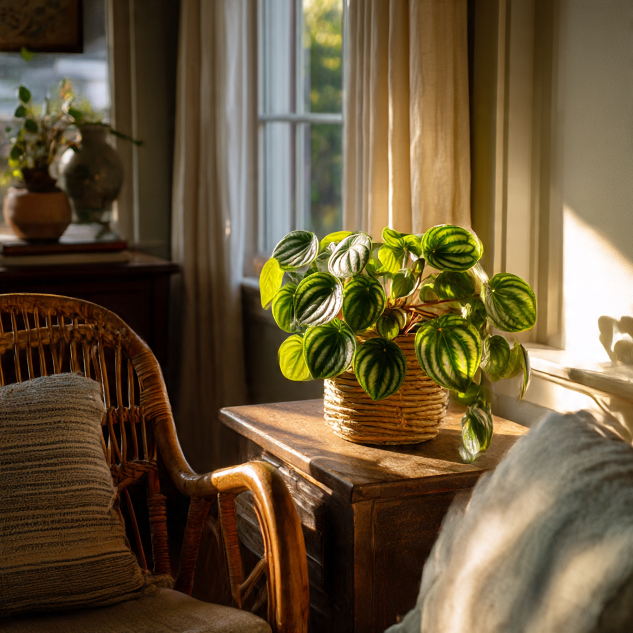 Watermelon Peperomia in Natural Light Rooms