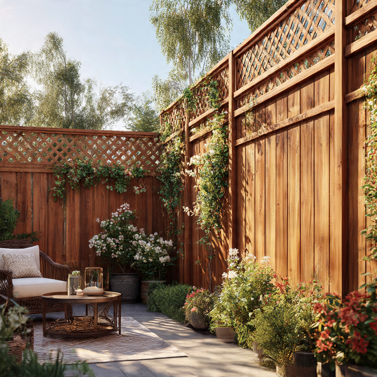 Wooden Fences With Decorative Panels