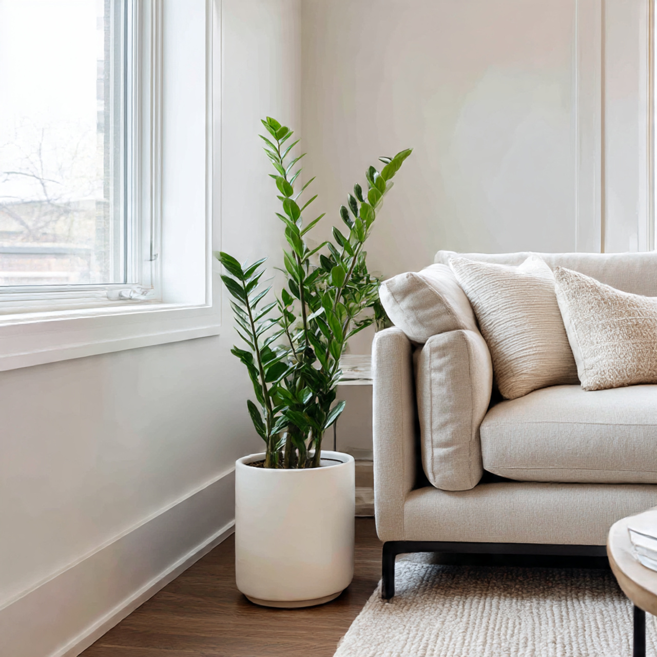 ZZ Plant in Minimalist Living Rooms