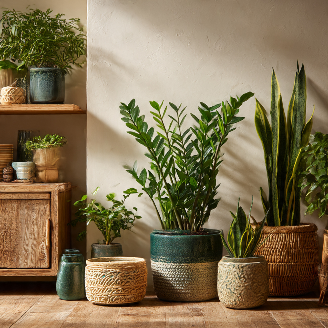 ZZ Plant with Other Houseplants