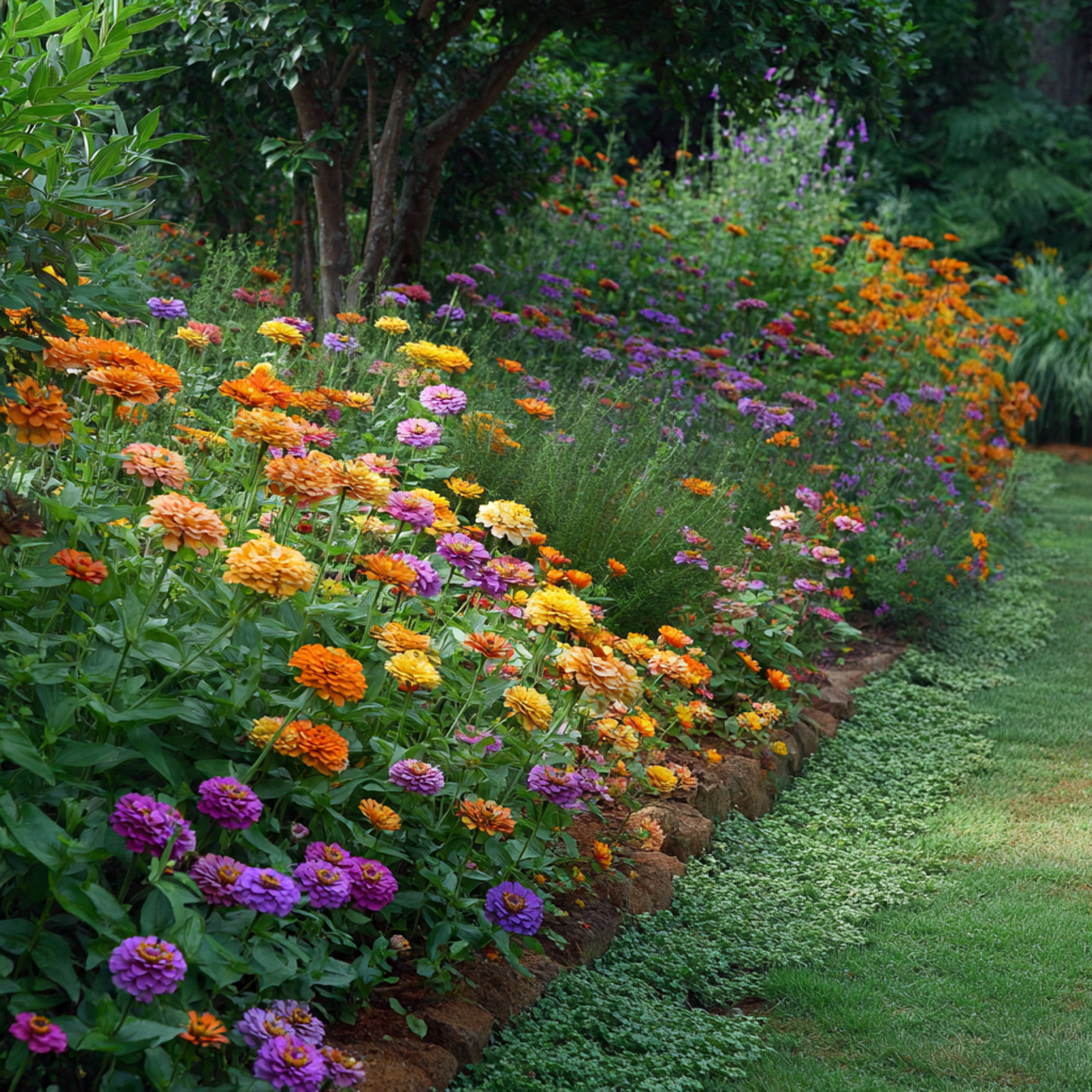 Zinnia Garden Border Design