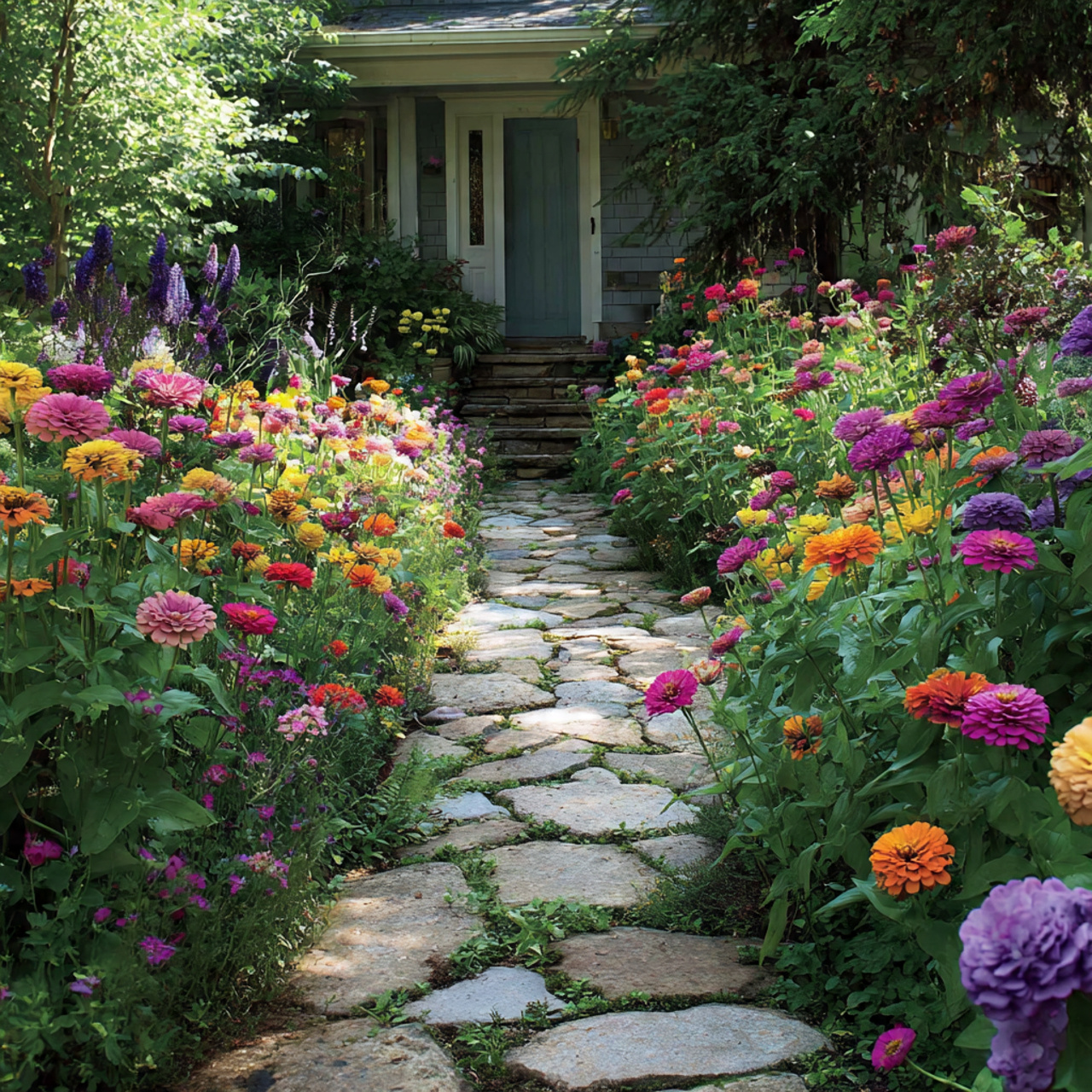 Zinnia Garden Entrance Path