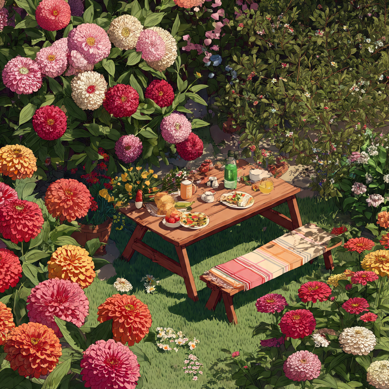 Zinnia Garden for Backyard Picnics