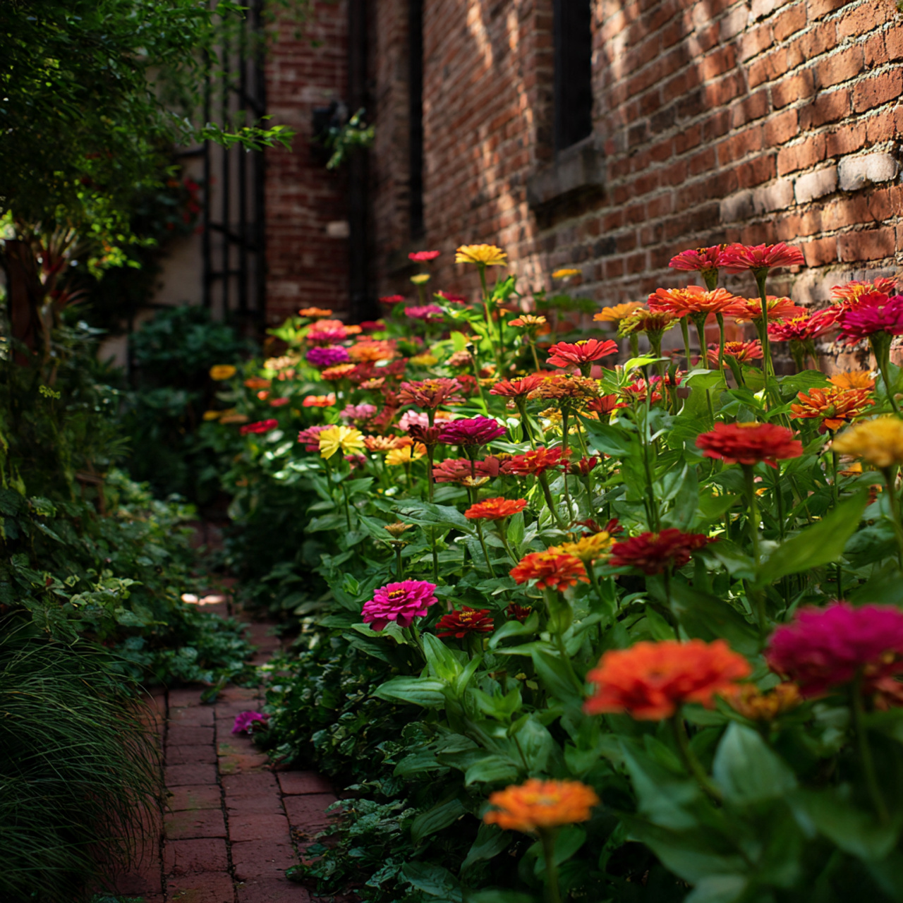 Zinnia Garden for Narrow Side Yards